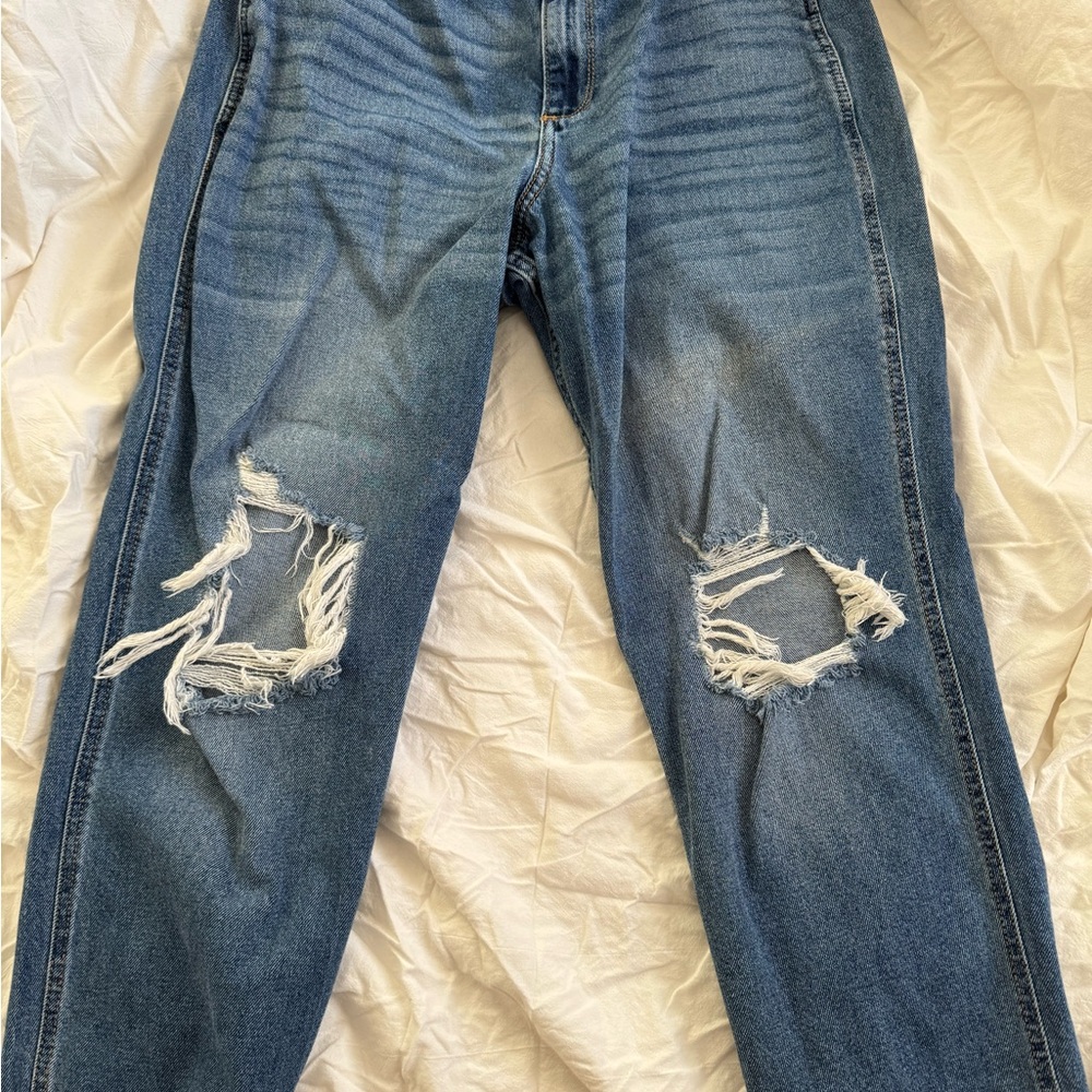 Distressed Blue Jeans